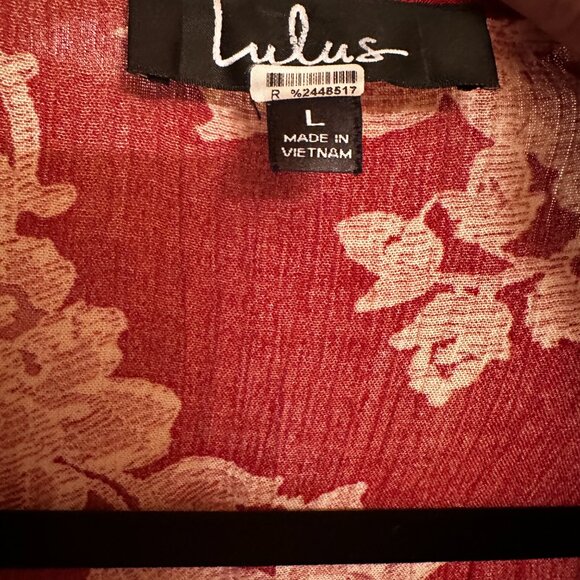 Lulu's Heart of Marigold Rust Red Floral Print Wrap Maxi Dress Size L - Picture 3 of 10